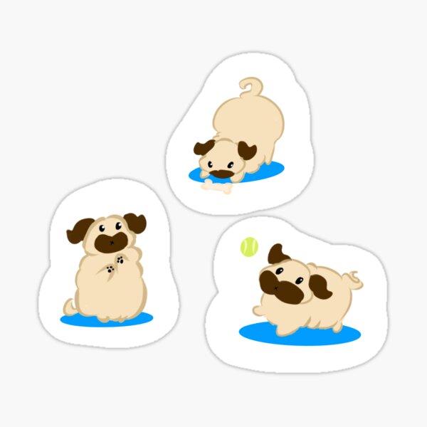 Cute Pugs Sticker