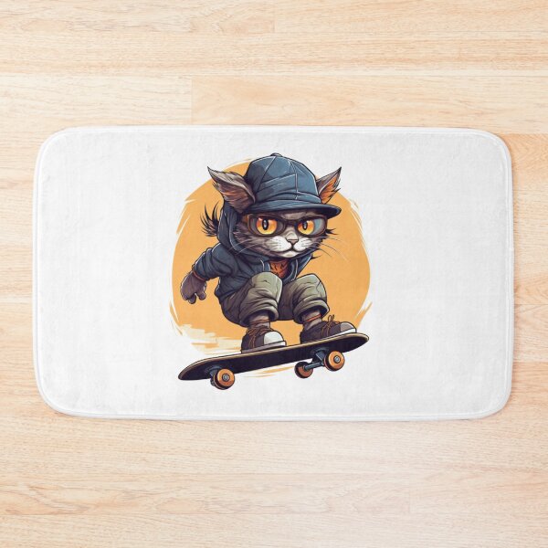 Item preview, cat playing skateboard designed and sold by Thong-D.