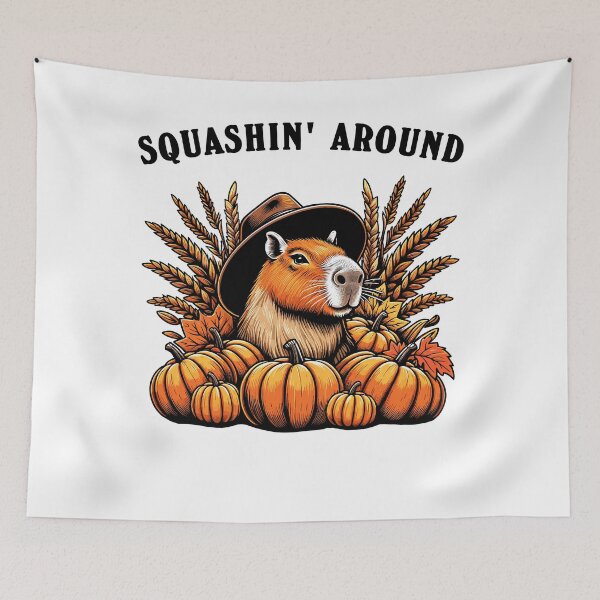 Item preview, Capybara And Pumpkins Squashin Around designed and sold by CosyTeal.
