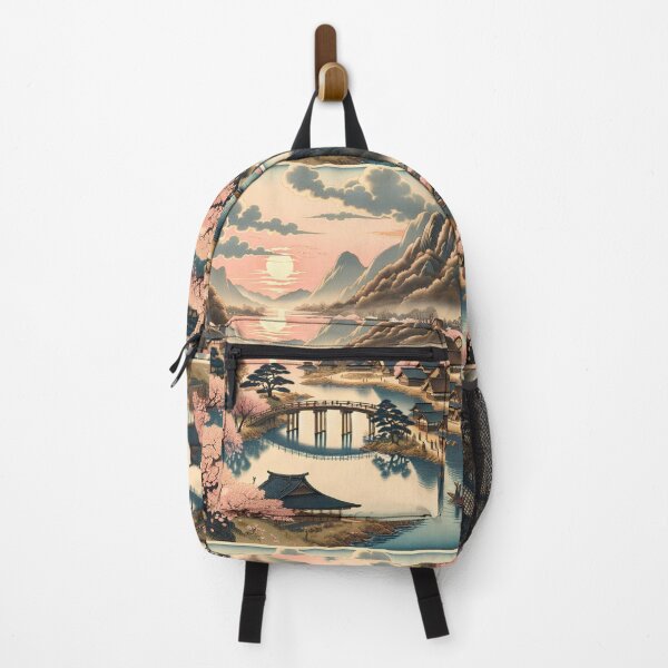Item preview, Pink Village: Cartoon-Style Japanese Woodblock Art designed and sold by gizmut.