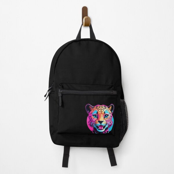 Item preview, Electric Safari Expedition - Neon Blue & Pink Kawaii Cheetah designed and sold by MerchshopNL.