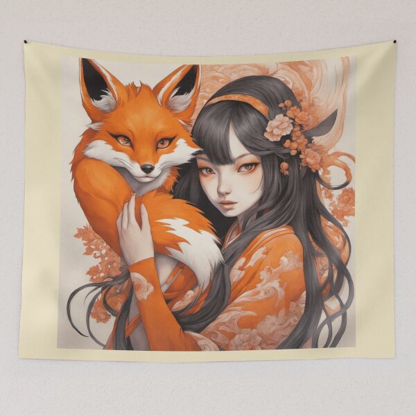 Item preview, Orange Kitsune designed and sold by DreamOfMorpheus.