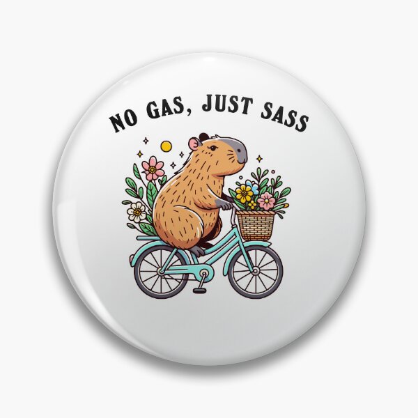 Item preview, Capybara On A Bicycle No Gas Just Sass designed and sold by CosyTeal.