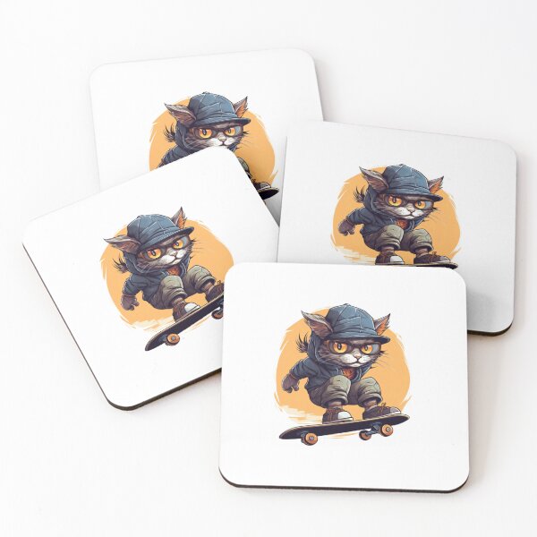 Item preview, cat playing skateboard designed and sold by Thong-D.