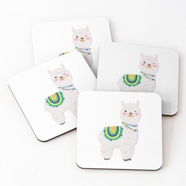 Item preview, Cute llama in blue green and yellow colors designed and sold by Terevela.