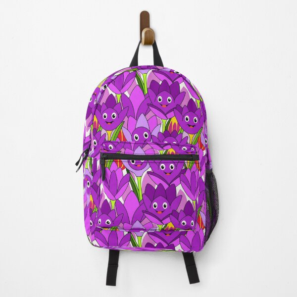 Item preview, Funny Cute Smiling Crocus Flower Pattern - purple cartoon croci designed and sold by patterncrow.