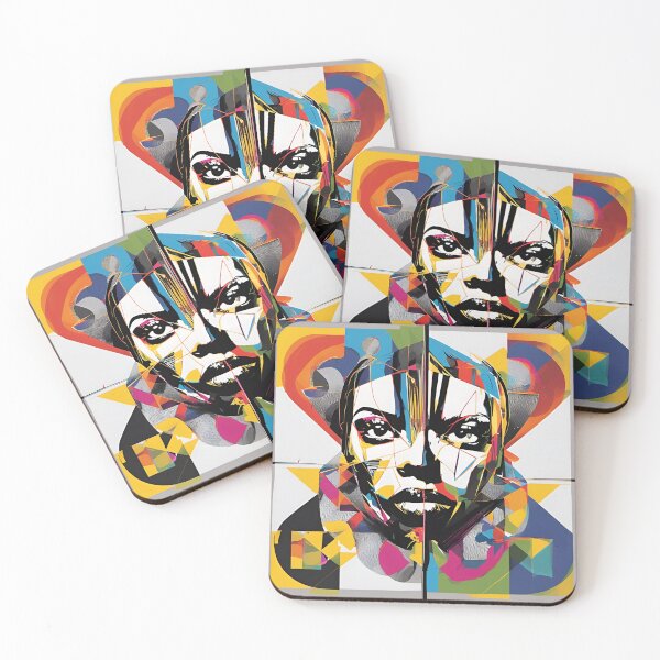 Item preview, Geometric woman face abstract artpiece, reality designed and sold by Coolparrotgirl.