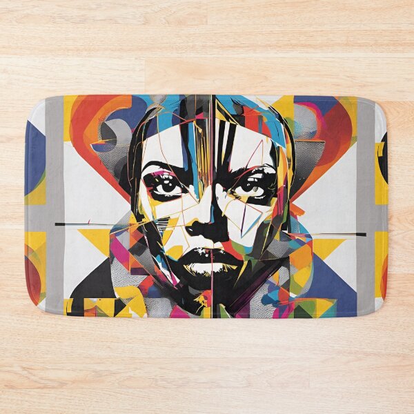 Item preview, Geometric woman face abstract artpiece, reality designed and sold by Coolparrotgirl.