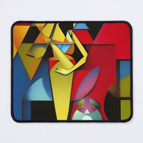 Item preview, Geometric standing woman abstract artpiece, reality designed and sold by Coolparrotgirl.