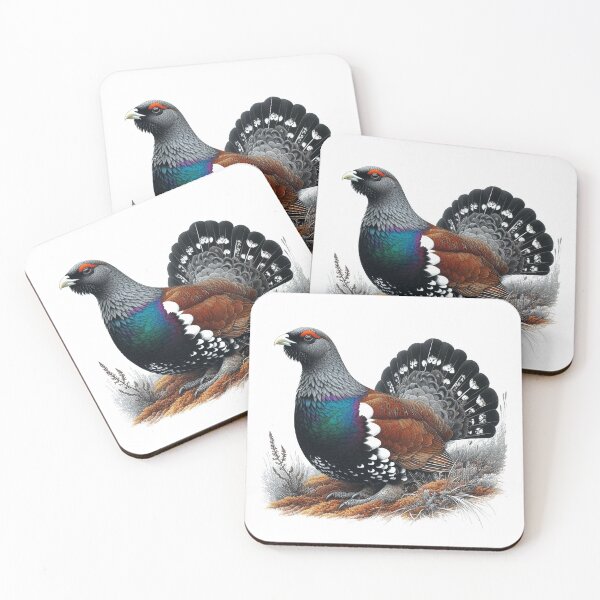 Item preview, Scottish Capercaillie on heather. Pen and Ink designed and sold by EdgyEdgeArt.