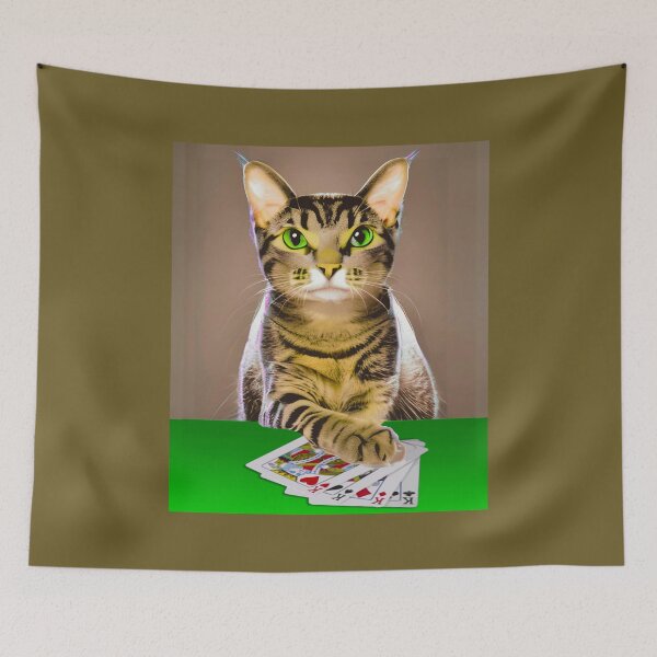 Item preview, Tabby Cat Playing Poker designed and sold by Marymarice.