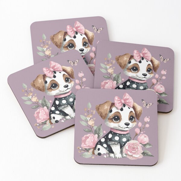 Item preview, baby Dalmatian, taken from the side, shiny eyes, camellia rose designed and sold by Firas Aljazzar.