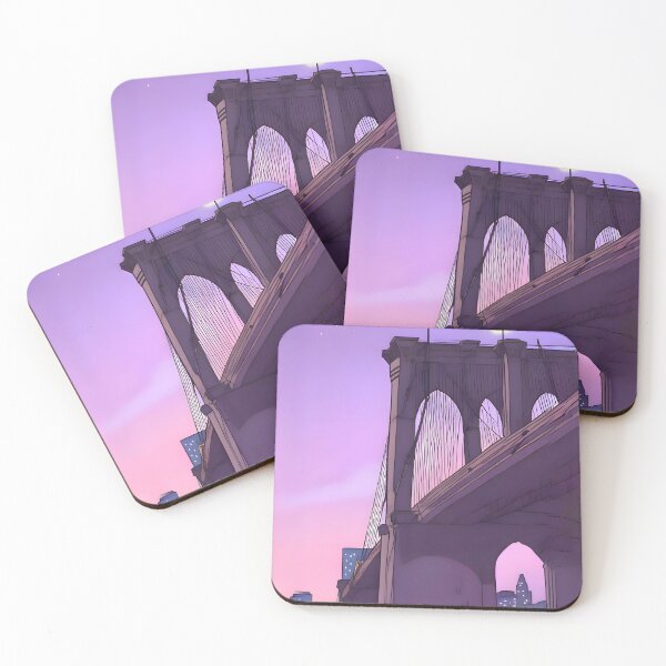 Item preview, Lo-fi Purple and Pink Brooklyn Bridge Serenity designed and sold by NOVOImpression.