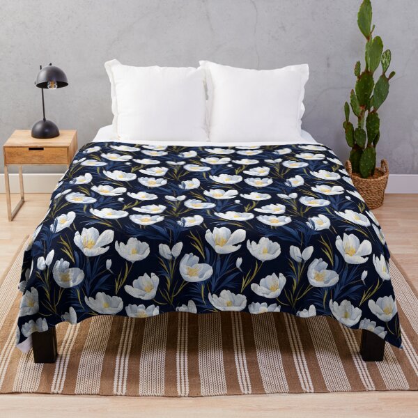 Item preview, White Crocus flower seamless pattern designed and sold by varinchai.