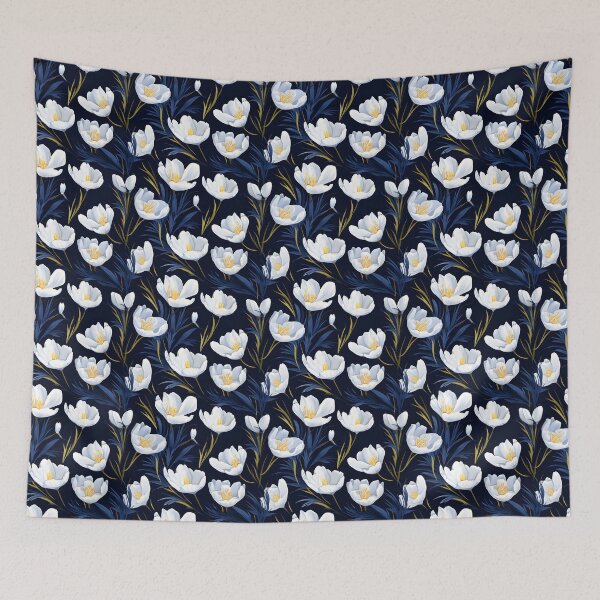 Item preview, White Crocus flower seamless pattern designed and sold by varinchai.