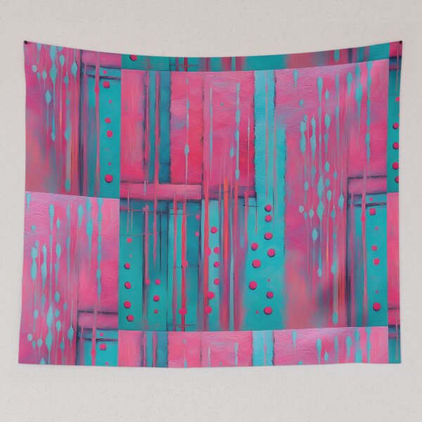 Item preview,  Geometric pink paint abstract artpiece, reality designed and sold by Coolparrotgirl.