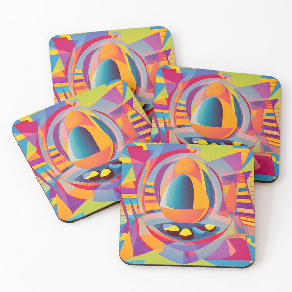 Item preview, Geometric egg abstract artpiece, reality designed and sold by Coolparrotgirl.