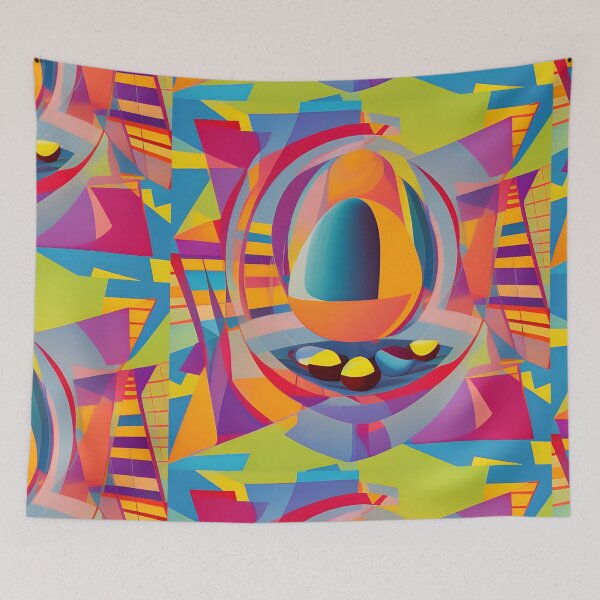 Item preview, Geometric egg abstract artpiece, reality designed and sold by Coolparrotgirl.