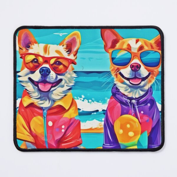 Item preview, Sunny Beach Dogs: Colorful Painting designed and sold by Health And Fitness Posts e-Store.