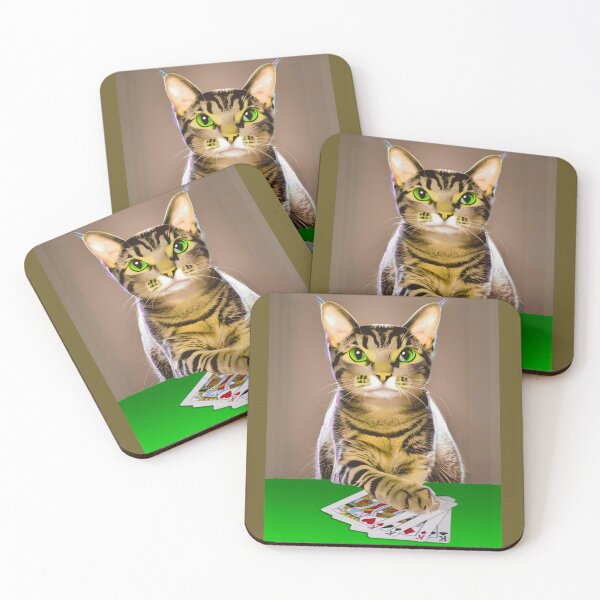 Item preview, Tabby Cat Playing Poker designed and sold by Marymarice.