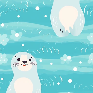 Artwork thumbnail, Cute seals pattern by TrPatternLab