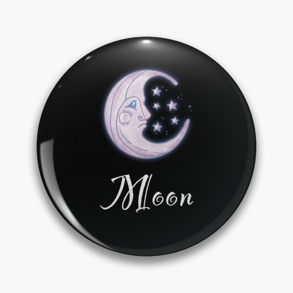 Item preview, White moon in last quarter in vintage style with text, stars and glitter designed and sold by Martapp.