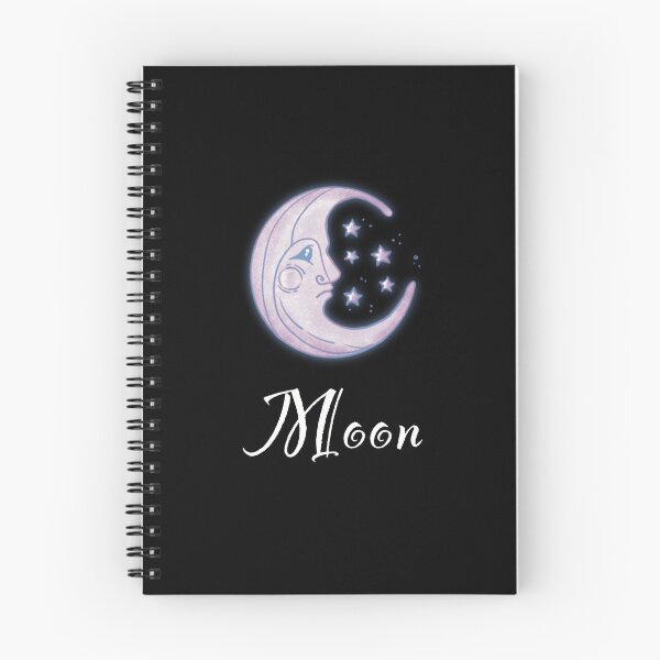 Item preview, White moon in last quarter in vintage style with text, stars and glitter designed and sold by Sock Garden.
