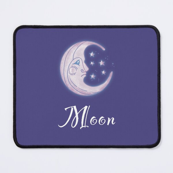 Item preview, White moon in last quarter in vintage style with text, stars and glitter designed and sold by Martapp.