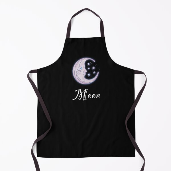 Item preview, White moon in last quarter in vintage style with text, stars and glitter designed and sold by Martapp.