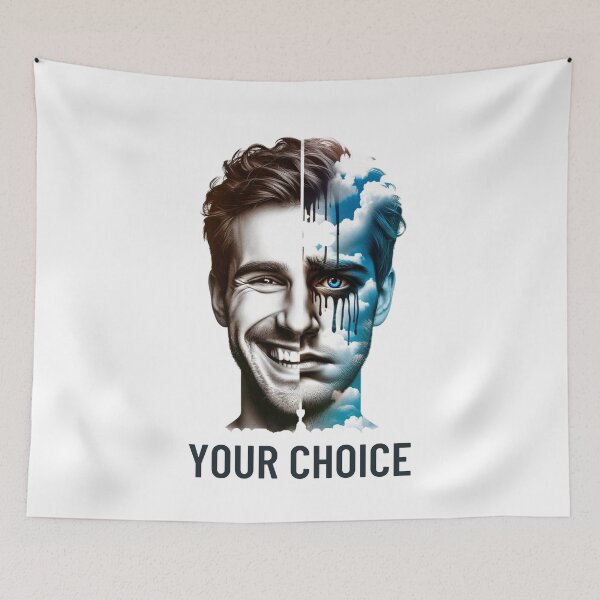 Item preview, Emotional Choice: Happiness or Sadness Artwork designed and sold by BlueGoldArt.