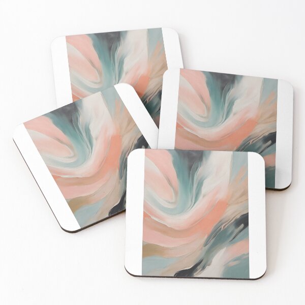 Item preview,  Geometric peach and olive abstract artpiece, reality designed and sold by Coolparrotgirl.