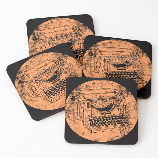 Item preview, VINTAGE DISTRESSED MANUAL TYPEWRITER ORANGE designed and sold by Marni Scofidio Desi9ns.