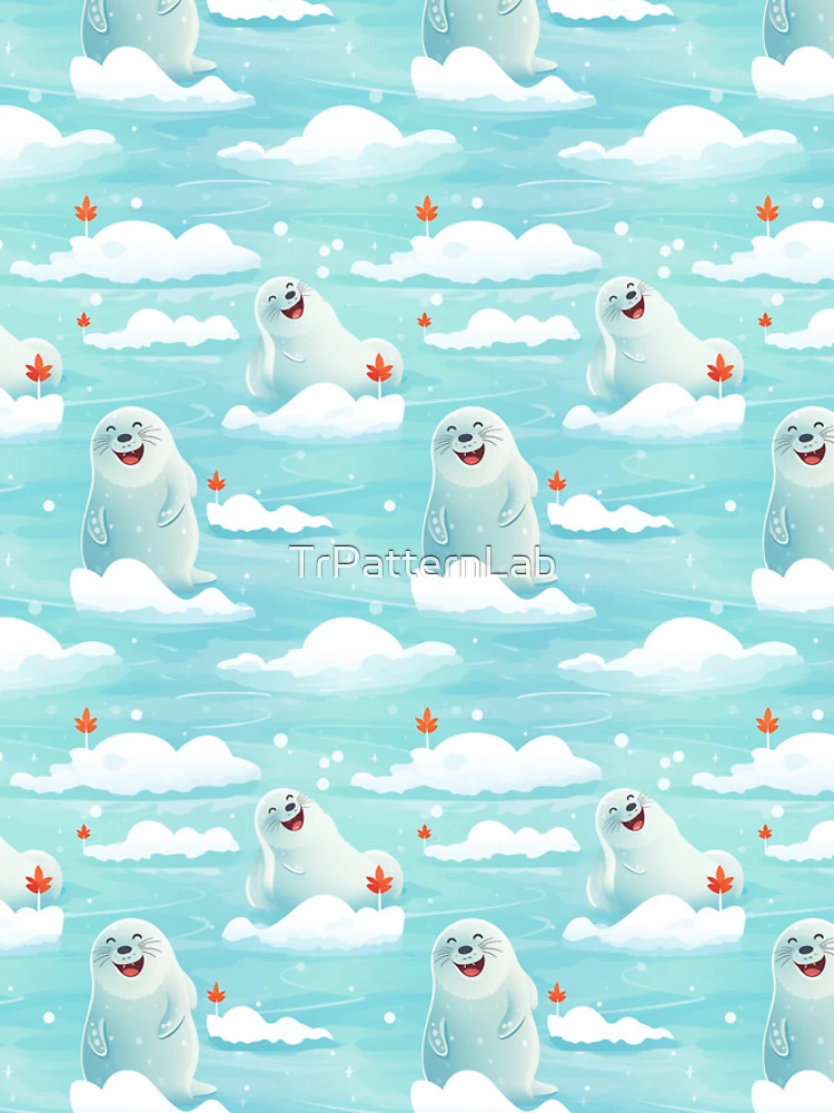 Thumbnail 5 of 5, iPhone Case, Cute seals on cloud pattern designed and sold by TrPatternLab.