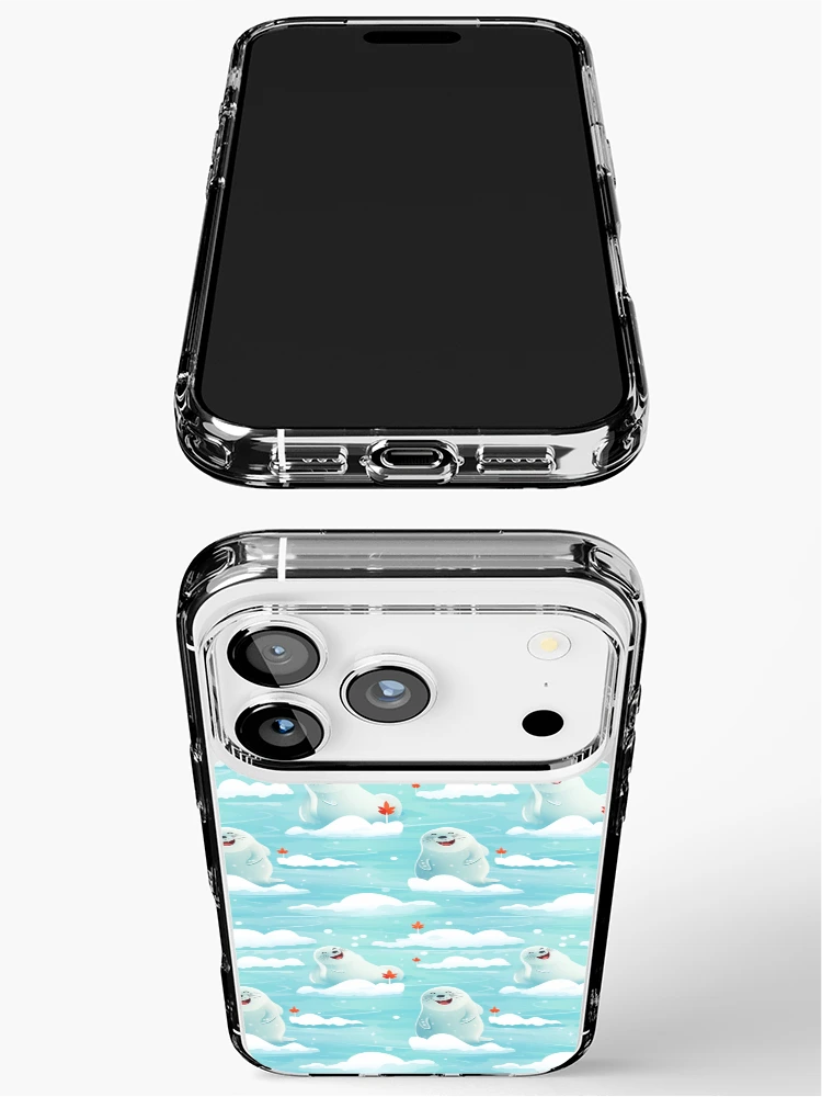 Thumbnail 3 of 5, iPhone Case, Cute seals on cloud pattern designed and sold by TrPatternLab.
