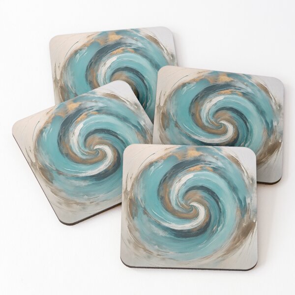 Item preview, Blue golden spiral Geometric abstract artpiece, reality designed and sold by Coolparrotgirl.