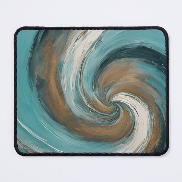 Item preview, Blue golden spiral Geometric abstract artpiece, reality designed and sold by Coolparrotgirl.