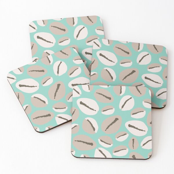 Item preview, Coastal Seashells Duck Egg Blue Pattern designed and sold by HotHibiscus.