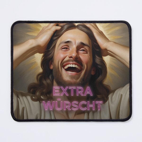 Item preview, Funny Bavarian Jesus saying: extra sausages designed and sold by Wolfsee.