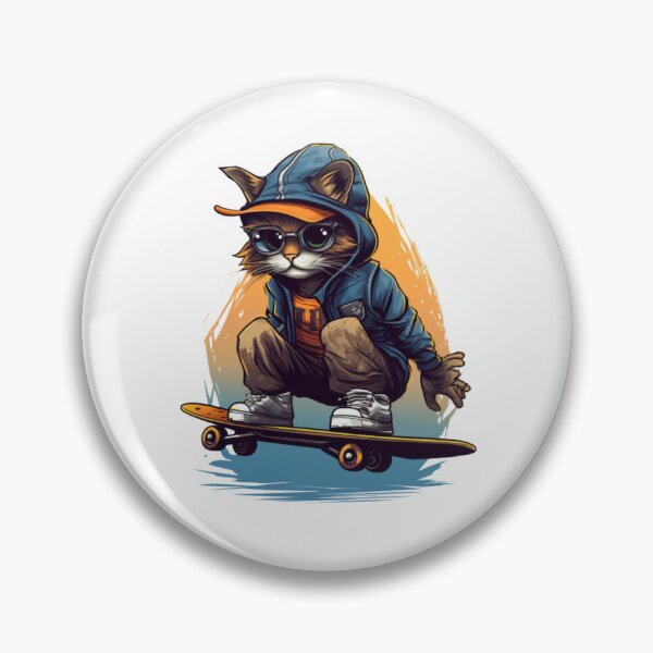Item preview, cat playing skateboard designed and sold by Thong-D.