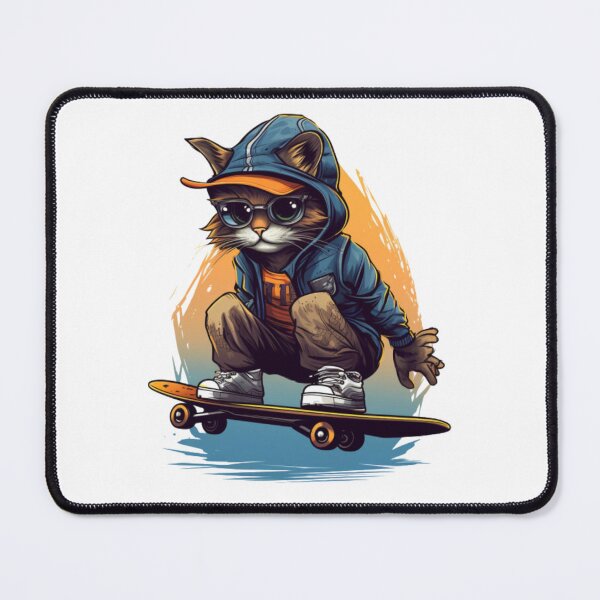 Item preview, cat playing skateboard designed and sold by Thong-D.