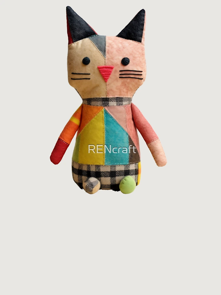 Aperçu 6 sur 6. Sweat à capuche oversize premium avec l'œuvre Chat patchwork créée et vendue par RENcraft.