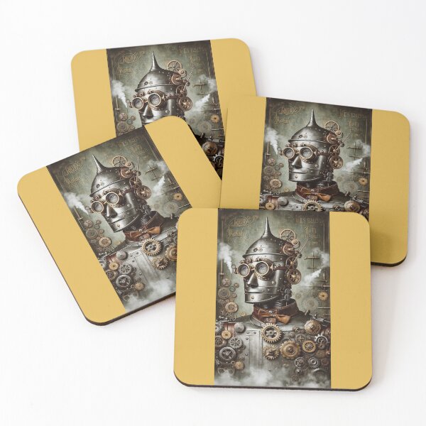 Item preview, A portrait of the Tin Man reimagined in a Steampunk style, featuring intricate Victorian-era gear mechanisms, brass goggles, and leather accents. designed and sold by quantum X.