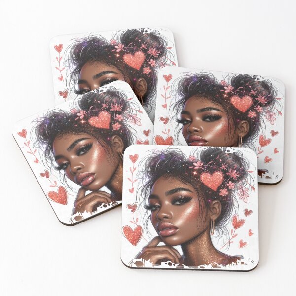 Item preview, Affectionate Valentine: Lovely African American Girl designed and sold by digimart.