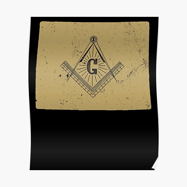 Wyoming Masonic Symbols T Shirt Freemason Shirt Poster