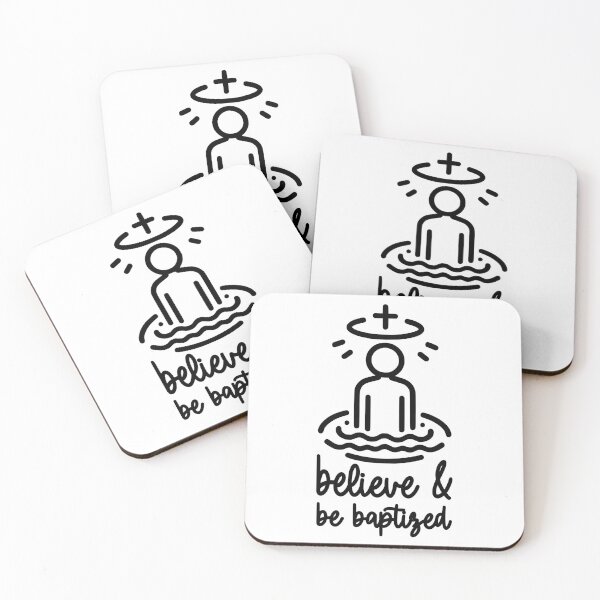 Item preview, Believe And Be Baptized. Baptism Black And White designed and sold by PMCreative.