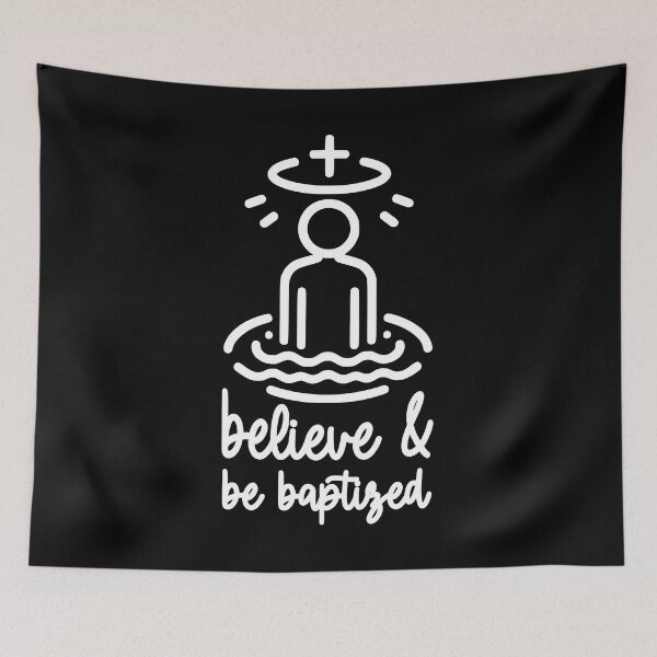 Item preview, Believe And Be Baptized. Baptism Black And White Christian designed and sold by PMCreative.