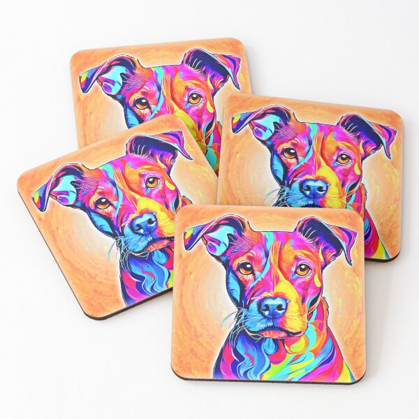 Item preview, Vibrant Dog Art: Colorful Painting designed and sold by Health And Fitness Posts e-Store.