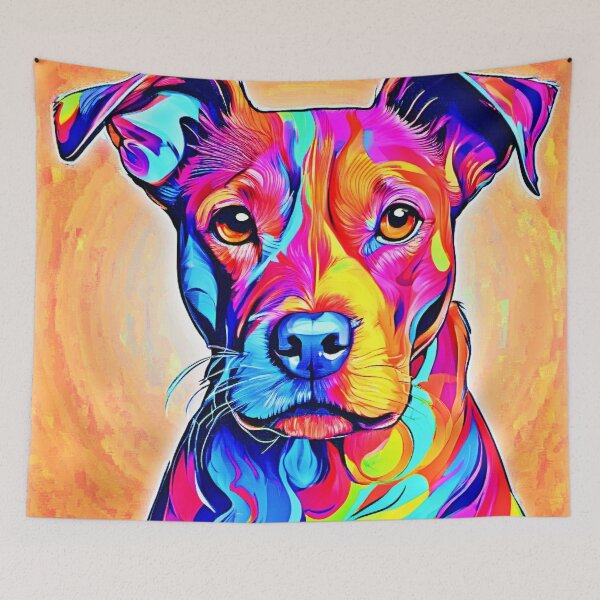 Item preview, Vibrant Dog Art: Colorful Painting designed and sold by Health And Fitness Posts e-Store.