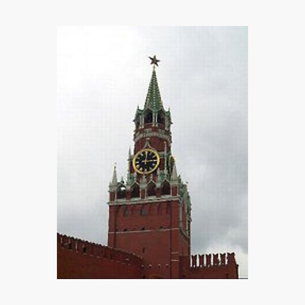 Spasskaya Tower, Moscow, weave, template, routine, stereotype, gauge, mold Photographic Print