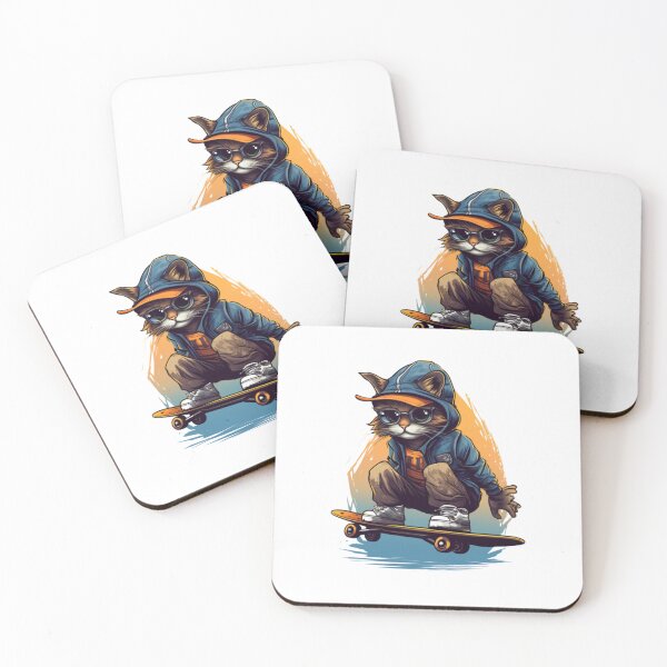Item preview, cat playing skateboard designed and sold by Thong-D.